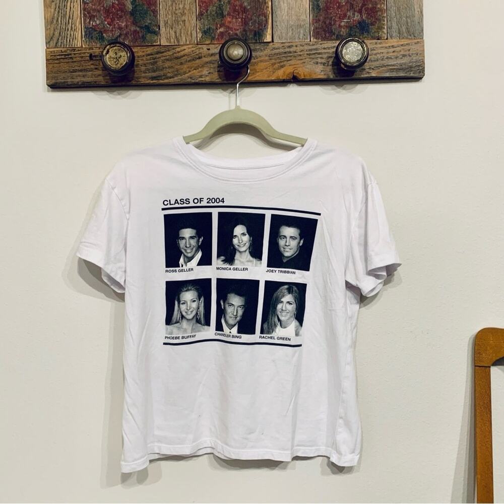 Friends tv show Womens T-shirt white tee 100% cotton size medium